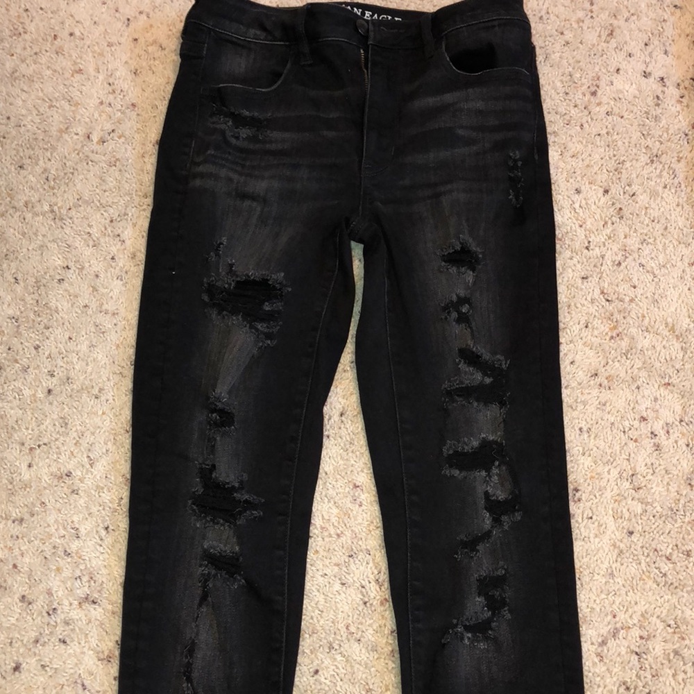 American Eagle Distressed Black Denim Pants